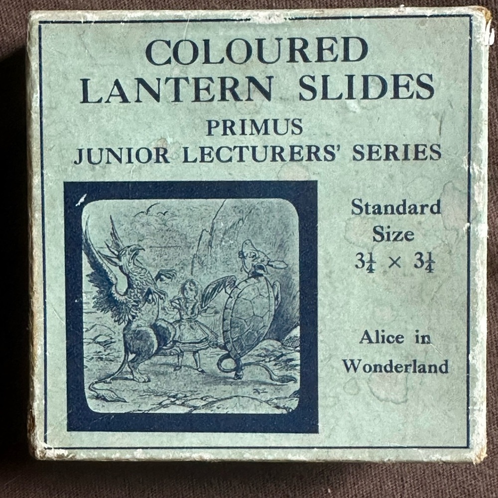Alice in Wonderland antique coloured lantern slides chapter III #778 set orig